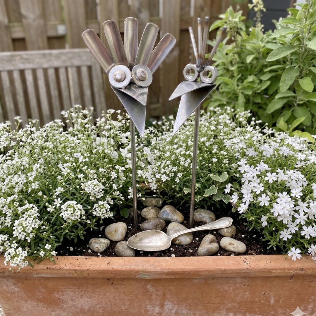 Gartenstecker Vogelkopf Edelstahl – wetterfest & handgefertigt – Dekolina