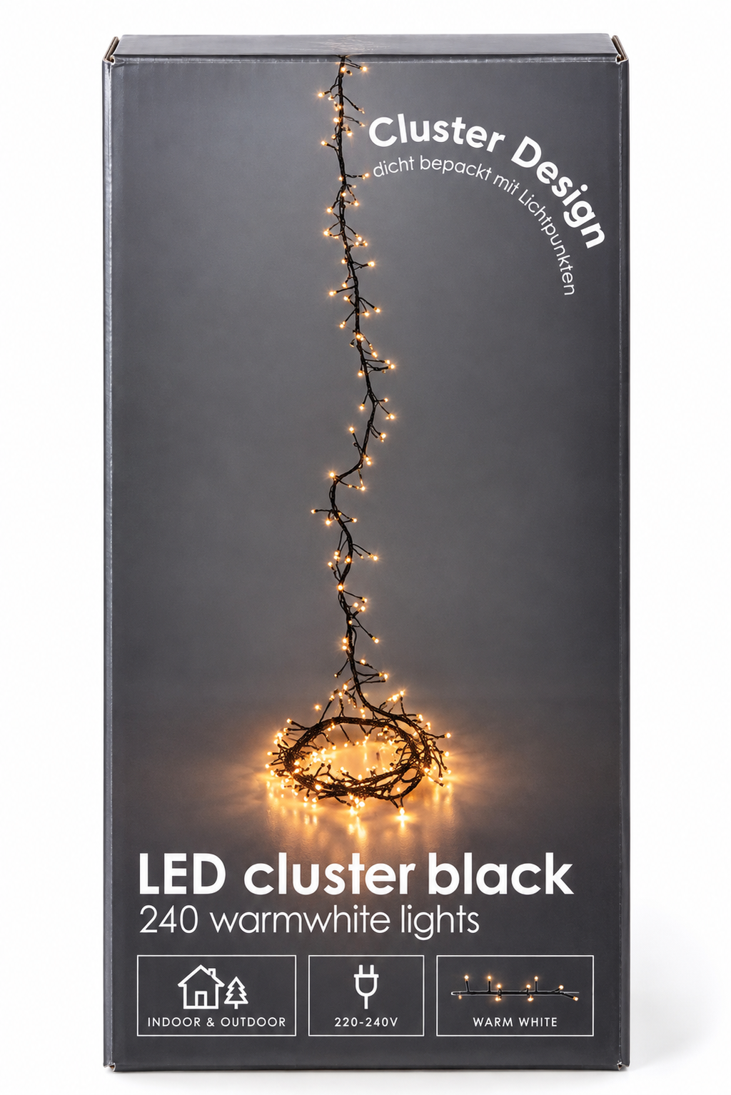 LED-Cluster-Lichterkette 240 LEDs – 3 m, warmweiß
