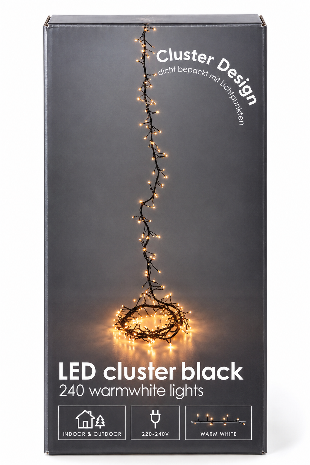 LED-Cluster-Lichterkette 240 LEDs – 3 m, warmweiß
