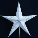 Leuchtstern Prisma weiß Glitter/silber 5 Zacken ca. 60 cm mit Magnetverschluss