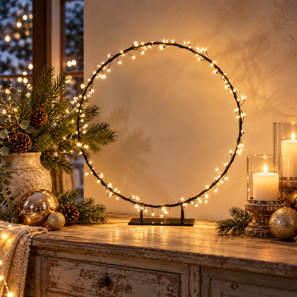 LED-Lichtring mit Standfuß – 40 cm, 120 LEDs