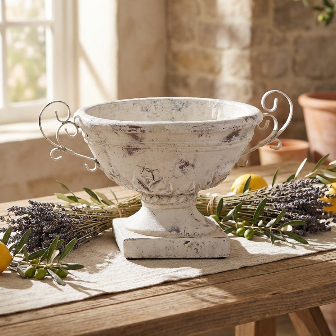 Dekoschale Valo Creme Terrakotta – Vintage Deko für Garten & Zuhause – Dekolina