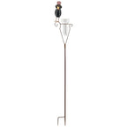 Regenmesser Rabe mit Zylinder aus Metall – Gartenstecker 152,5 cm