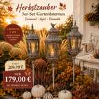 Herbstzauber Angebot 3er-Set Gartenlaternen mit Erdspieß  Höhe ca. 125 cm