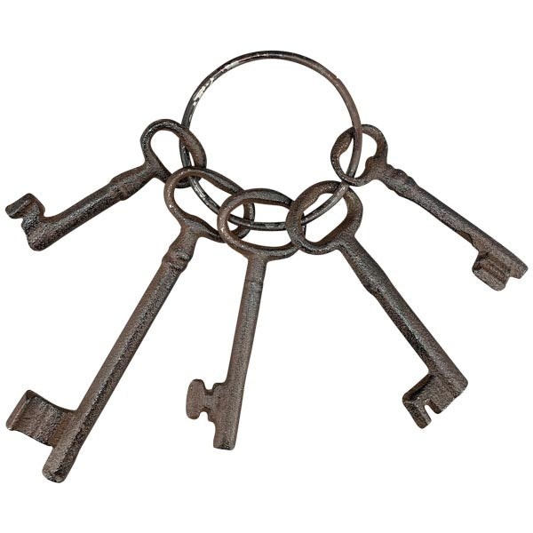 Deko-Schlüsselbund mit 5 Schlüsseln  aus Gusseisen 21,5 cm