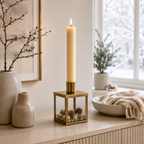 Kerzenhalter Gold gebürstet mit Glas 10 cm