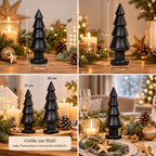 Tannenbaum aus Holz Schwarz – 21 oder 25 cm zur Wahl
