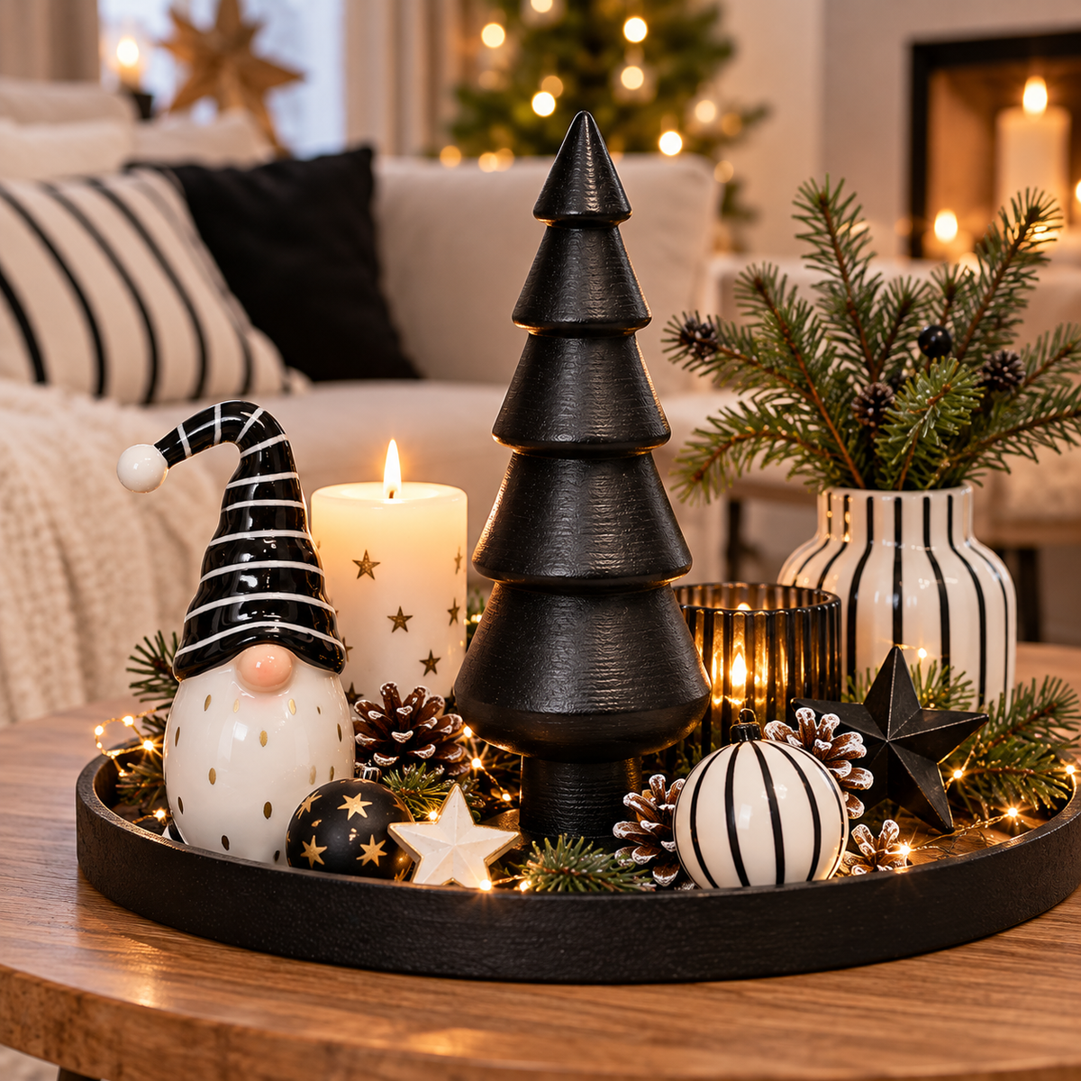 Tannenbaum aus Holz Schwarz – 21 oder 25 cm zur Wahl