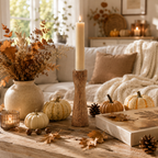 Kerzenständer aus Holz Natur – 20 cm für Stabkerzen