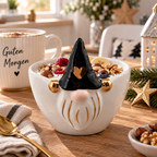 XOXO Wichtel Schale Keramik – weiß, schwarz & gold 11 cm