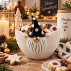 XOXO Wichtel Schale aus Keramik – weiß, schwarz & gold