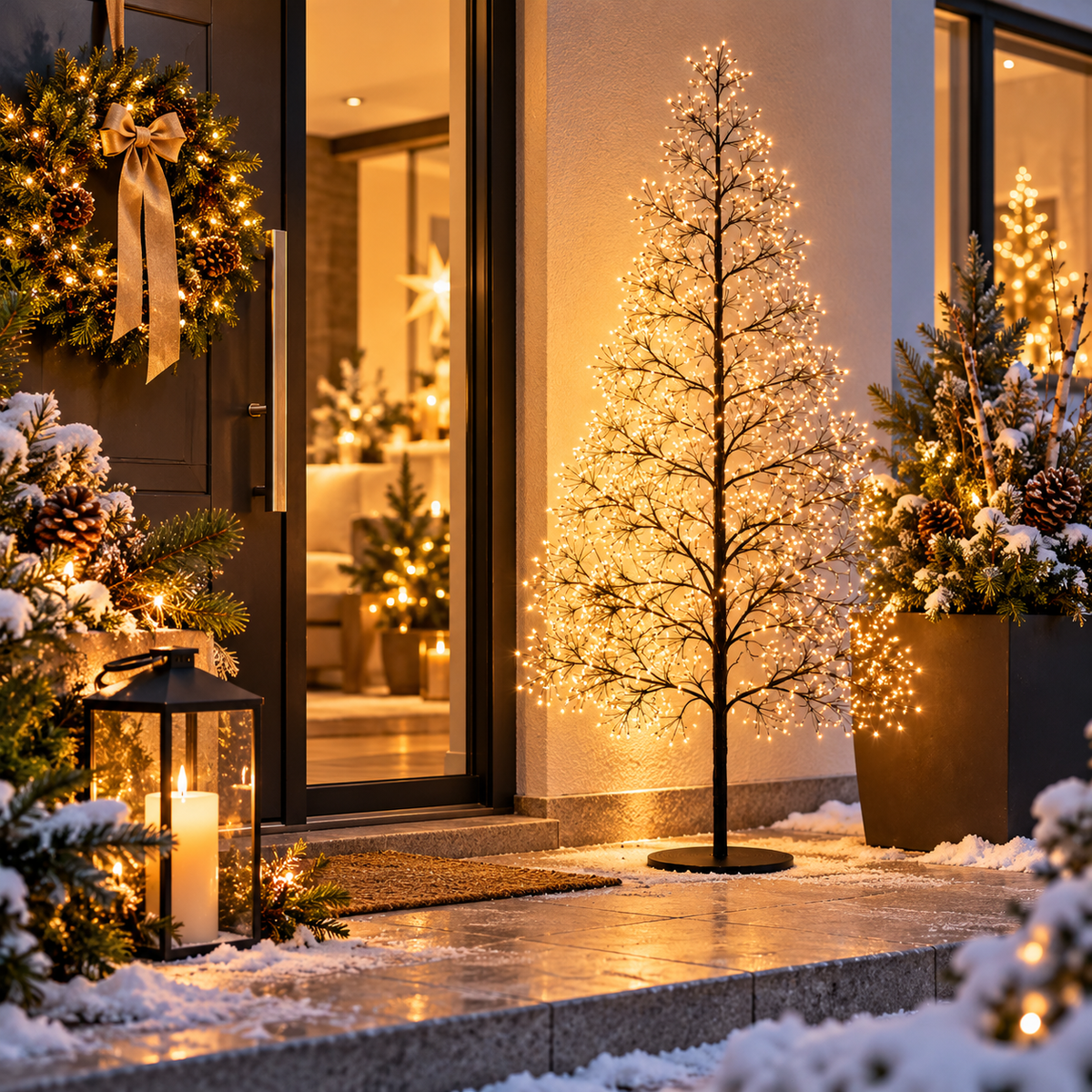 Weihnachtsbaum LED-Doldenbaum Schwarz – 120 cm mit 990 LEDs