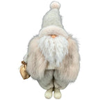 Santa Weihnachtsfigur creme mit weichem Fell – 57 cm