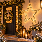 LED Weihnachtsstern zum Hängen – 250 LEDs, 59 cm, Schwarz