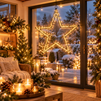 LED Weihnachtsstern zum Hängen – 250 LEDs, 59 cm, Schwarz