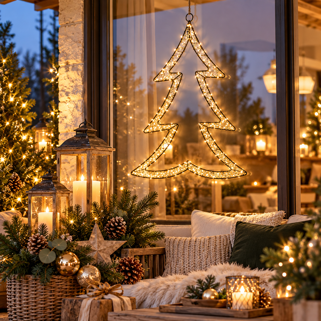 LED Weihnachtsbaum Hänger Lumière schwarz – 250 LEDs, Outdoor, 62 cm