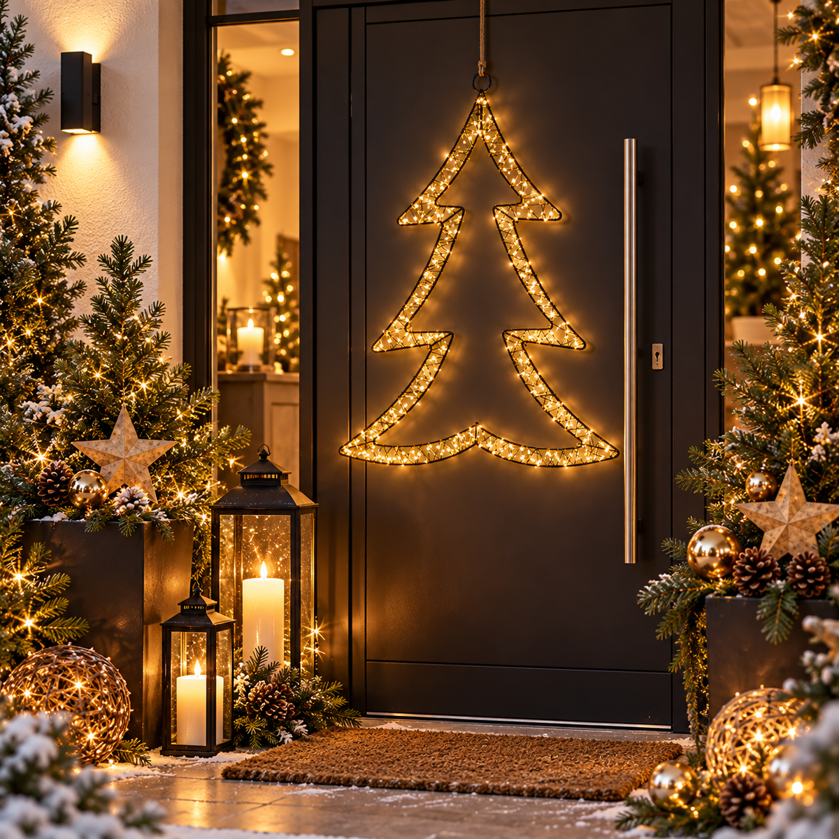 LED Weihnachtsbaum Hänger Lumière schwarz – 250 LEDs, Outdoor, 62 cm