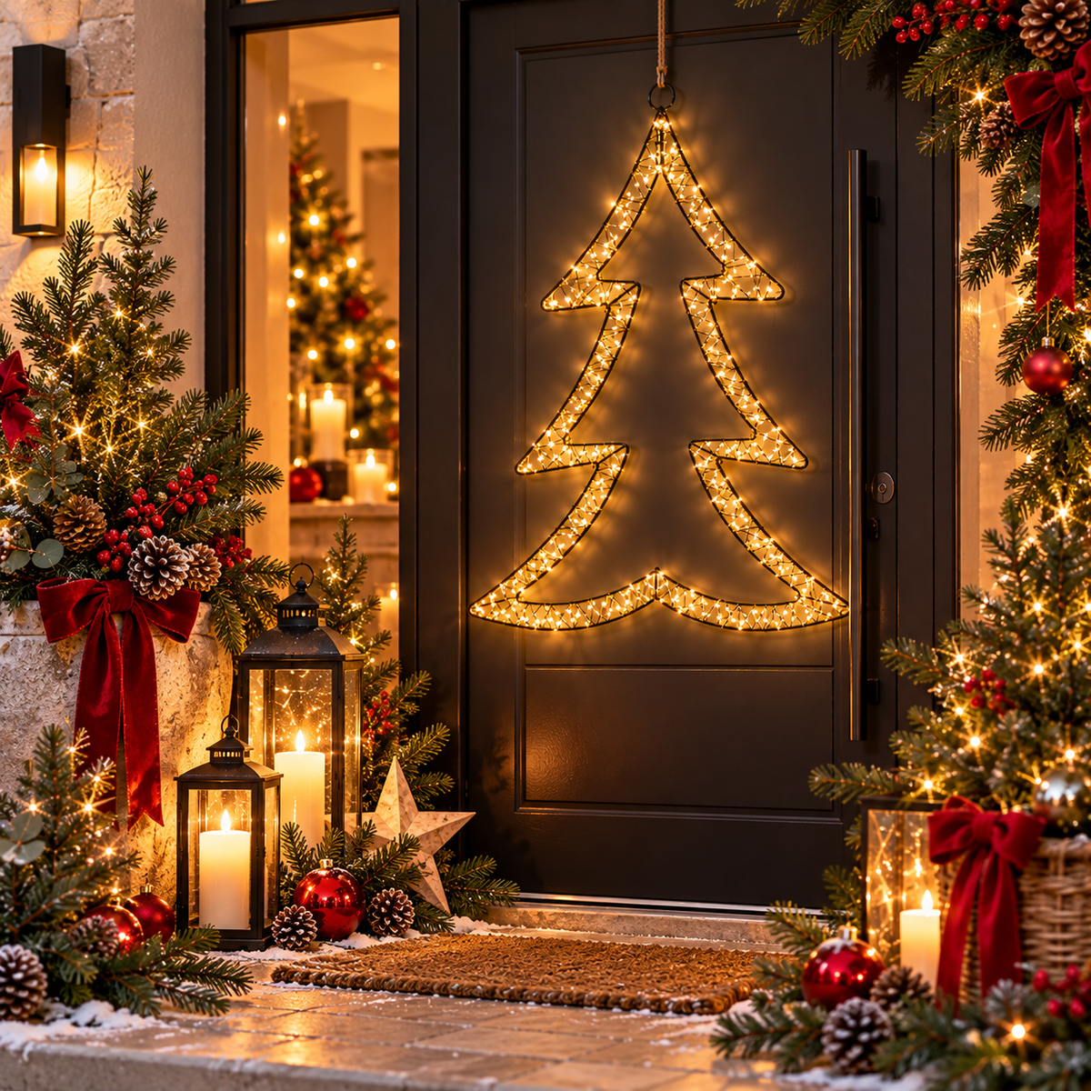 LED Weihnachtsbaum Hänger Lumière schwarz – 250 LEDs, Outdoor, 62 cm