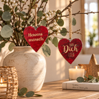 Herzanhänger 2er Set rot – Herzensmensch & Hab Dich lieb