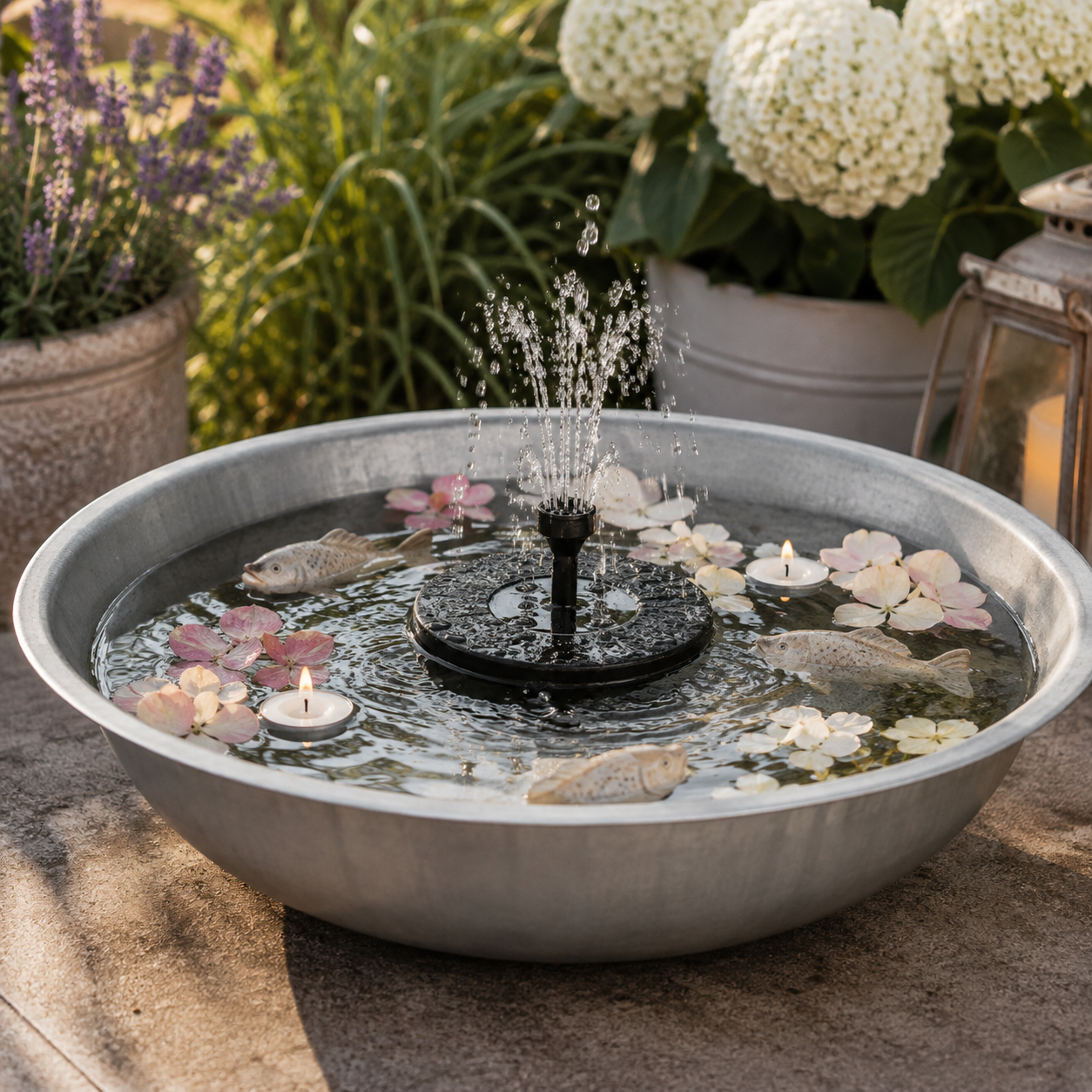 Dekoschale aus Zink – Pflanz- & Wasserschale Ø 40 cm