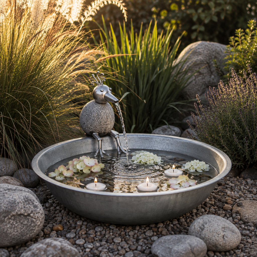 Dekoschale aus Zink – Pflanz- & Wasserschale Ø 40 cm