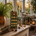 Haus Windlicht Grün aus hochwertigen Keramik 30 cm