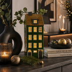 Haus Windlicht Grün aus hochwertigen Keramik 30 cm