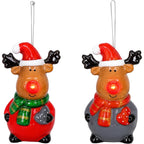 Rentier Anhänger 2er-Set mit leuchtender Nase – 14 cm