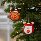 Santa Anhänger 2er-Set mit leuchtender Nase 12,5 cm