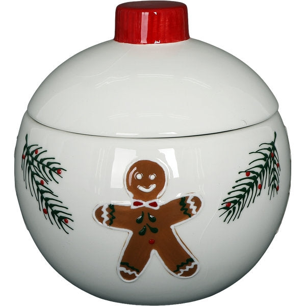 Weihnachtliche Plätzchendose Gingerbread aus Keramik 15 cm