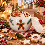 Weihnachtliche Plätzchendose Gingerbread aus Keramik 15 cm