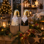 2er Set Zaunhocker Santa aus Metall 22 cm