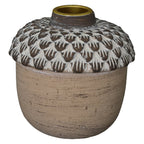 Kerzenhalter im Zapfendesign bauchig ca. 9 cm