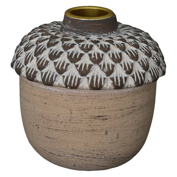 Kerzenhalter im Zapfendesign bauchig ca. 9 cm
