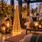 LED Weihnachtsbaum Schwarz aus Metall 80 cm, 300 LEDs