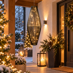 LED-Säule Schwarz 95 cm 60 warmweiße LEDs zum Hängen & Stellen
