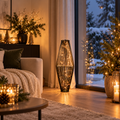 LED-Säule Schwarz 95 cm 60 warmweiße LEDs zum Hängen & Stellen