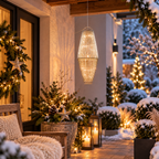 LED Lichtsäule Silber 70 cm – 60 LEDs, hängend & stehend