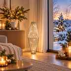 LED Lichtsäule Silber 70 cm – 60 LEDs, hängend & stehend