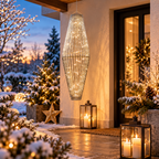 LED-Säule Silber 95 cm 60 LEDs zum Hängen & Stellen