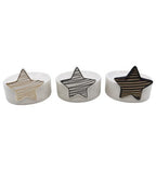 3er Set Teelichthalter aus Keramik ca. 7,5x7,5,5 cm