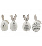 Osterhasen 4-er SET XOXO aus Keramik ca. 8,5 cm groß