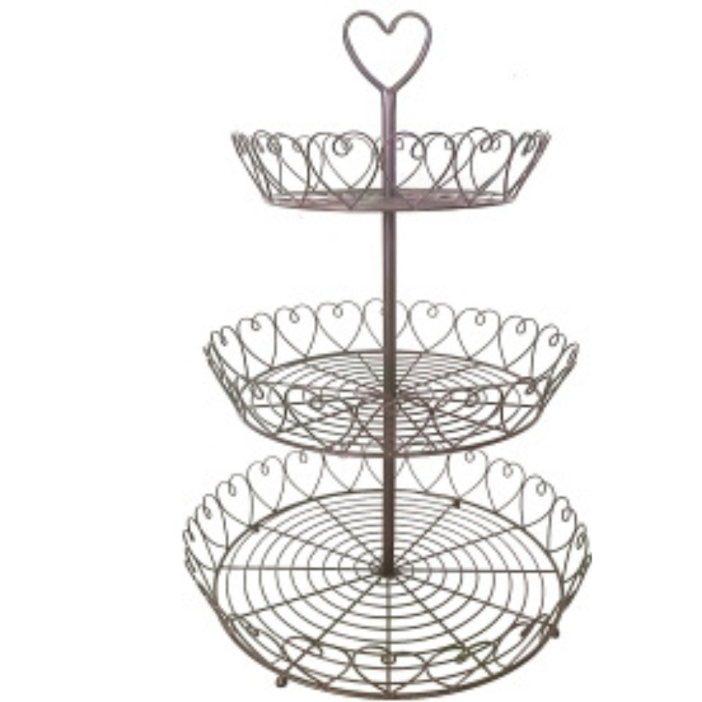 Etagère Metall dunkelbraun 72 cm – 3-stöckige Etagere Aufbewahrung