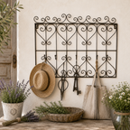 Garderobe Landhaus Metall dunkelrostfarben 45 cm mit Haken