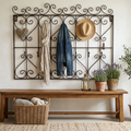 Garderobe Landhaus Metall dunkelrostfarben 45 cm mit Haken