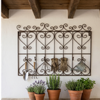 Garderobe Landhaus Metall dunkelrostfarben 45 cm mit Haken