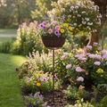 Blumensteckkorb Metall dunkelrostfarben Höhe 80 cm Pflanzkorb