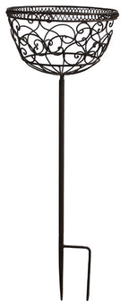 Blumensteckkorb Metall dunkelrostfarben Höhe 80 cm Pflanzkorb