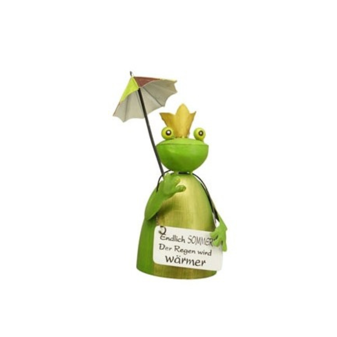 Zaunhocker Wetterfrosch mit Sonnenschirm – 24 cm zur Wahl 4 Schilder