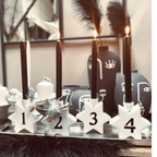Kerzenhalter XMAS 4er Set Chrissie – Advent Weiß Keramik